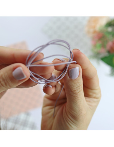 1m cordón elástico fino violeta