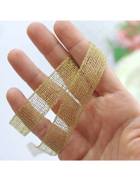 1m Lazo navidad dorado