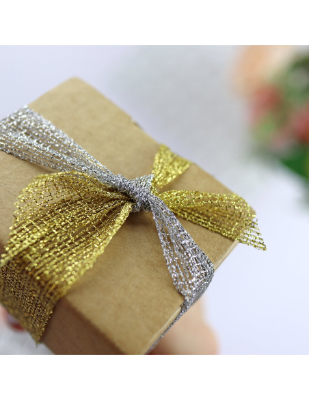 1m Lazo navidad plata