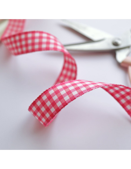 1m lazo Vichy Rosa fuerte 15mm