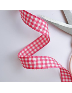 1m lazo Vichy Rosa fuerte 15mm