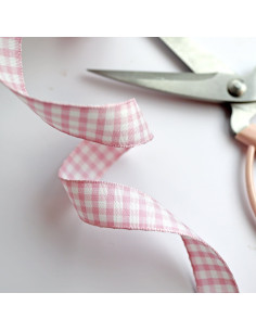1m lazo Vichy Rosa bebe 15mm 2