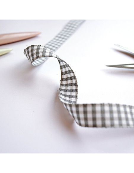 1m lazo Vichy Gris 15mm