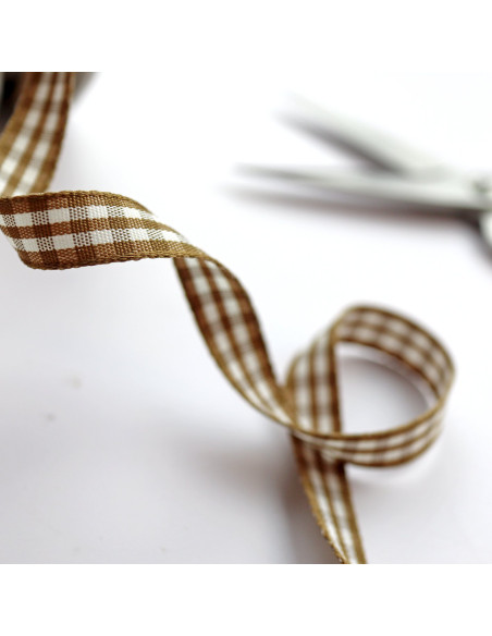 1 metro de lazo cuadro Vichy cereza