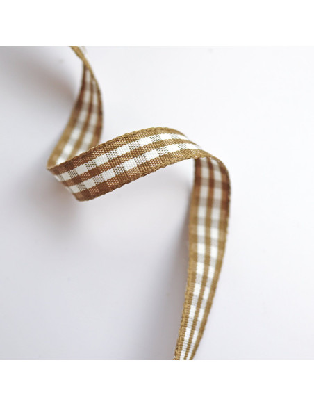 1 metro de lazo cuadro Vichy cereza