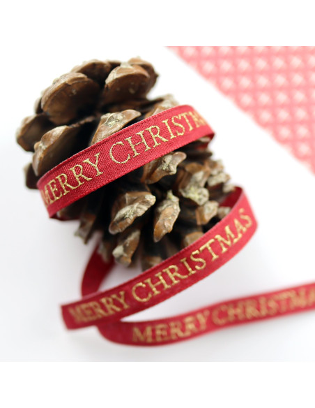 1m de lazo Merry Chirstmas Burdeos