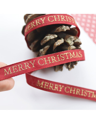1m de lazo Merry Chirstmas Burdeos