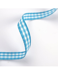 1m lazo cuadro Vichy azul turquesa