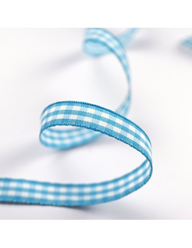 1m lazo cuadro Vichy azul turquesa