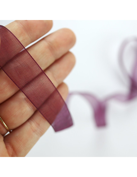 1m lazo organza burdeos