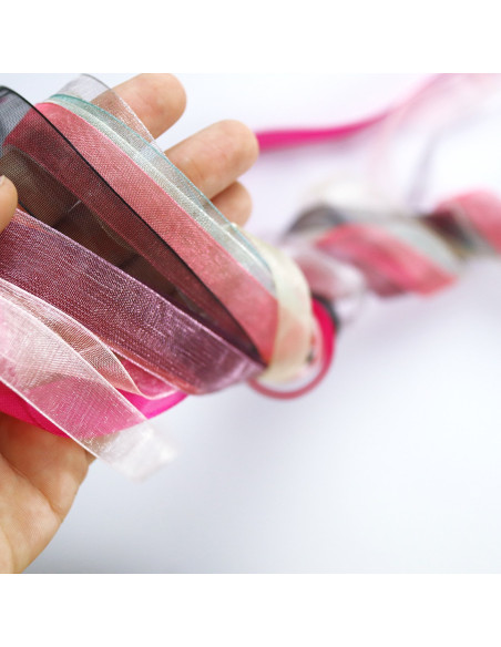 1m lazo organza burdeos