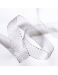 1m lazo organza gris