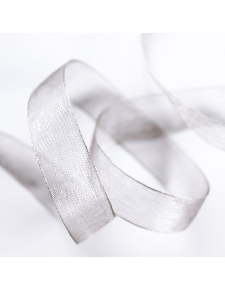 1m lazo organza gris