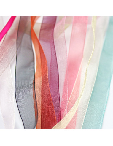 1m lazo organza gris