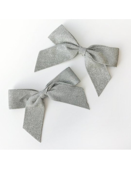 lazo dorado con purpurina plateado