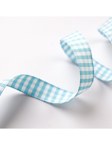 1m lazo Vichy Azul bebé 15mm