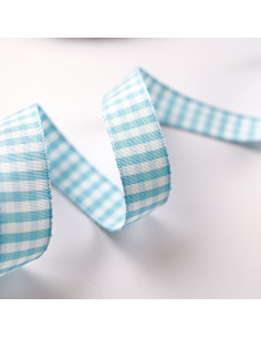 1m lazo Vichy Azul bebé 15mm 2