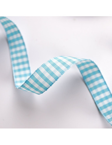 1m lazo Vichy Azul bebé 15mm