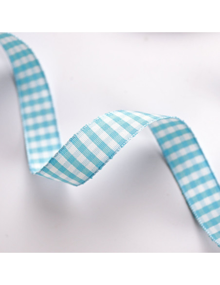 1m lazo Vichy Azul bebé 15mm