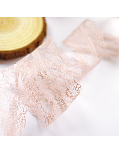 1m puntilla doble rosa bailarina