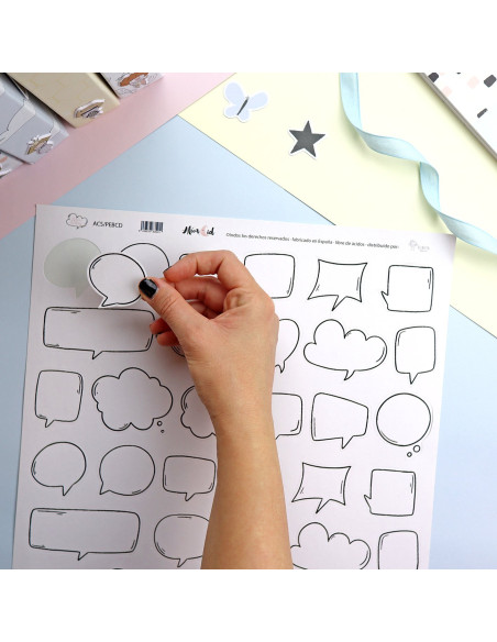 Hoja de pegatinas Bocadillos Pelele de Alúa Cid