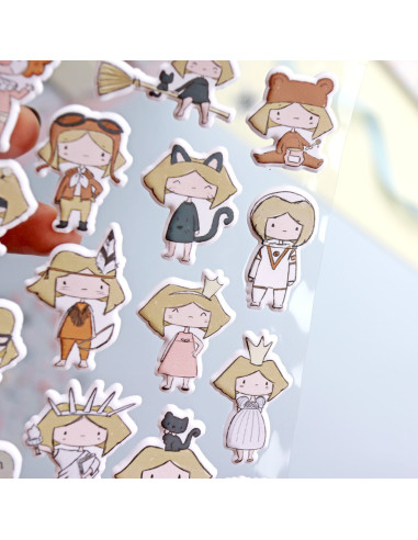 Pack Pegatinas Puffy Ilustraciones Pelele de Alúa Cid