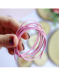 1m cordón algodón encerado rosa