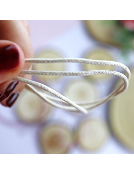 1m cordón algodón encerado marfil