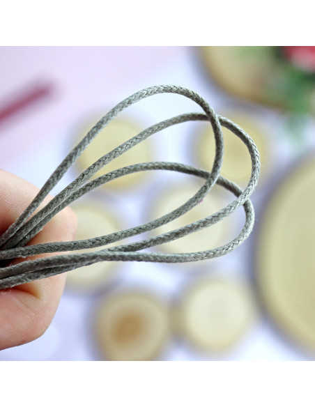 1m cordón algodón encerado verde