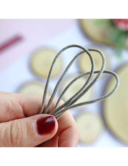 1m cordón algodón encerado verde