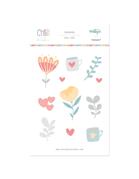 Troquel Flores 2 Chibi en el bosque de Mintopía