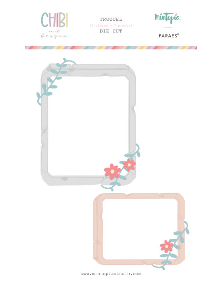 Troquel Marco Chibi en el bosque de Mintopía