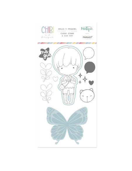 Sello+troquel Hada 2, Chibi en el bosque de Mintopía