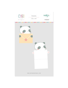 Troquel Tarjeta panda Chibi en el bosque de Mintopía