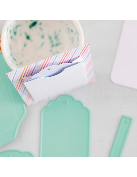 Troquel sobre con fuelle y tag, Back to Basics de Mintopía