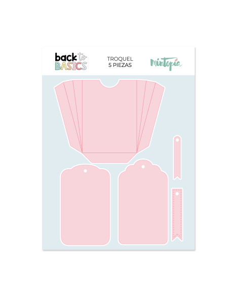 Troquel sobre con fuelle y tag, Back to Basics de Mintopía