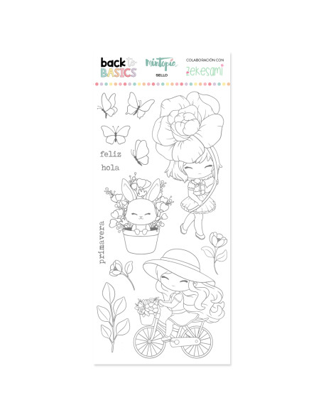 Sello Flores primaverales, Back to basics by Zekesami de Mintopía