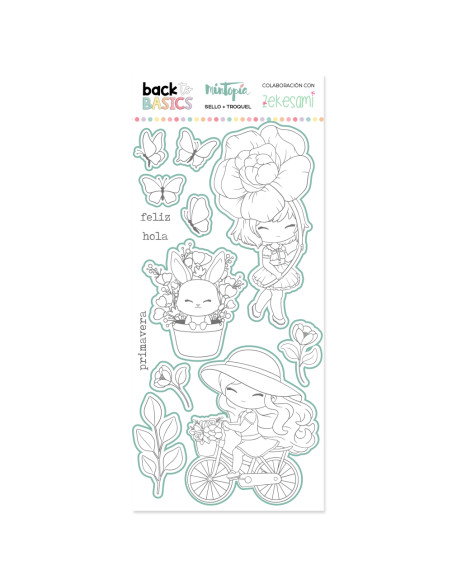 Sello+troquel Flores primaverales, Back to basics by zekesami de Mintopía