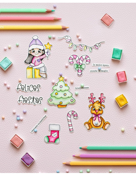 Sello+Troquel Felices Fiestas by Dulce Decoración, Back to Basics de Mintopía