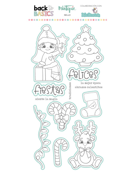 Sello+Troquel Felices Fiestas by Dulce Decoración, Back to Basics de Mintopía