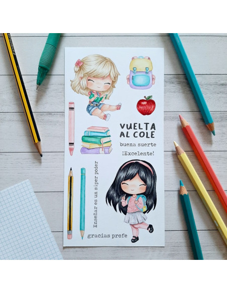 Sello+troquel Vuelta al cole, Back to basics by Zekesami de Mintopía