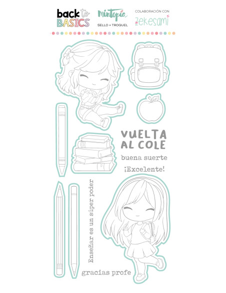 Sello+troquel Vuelta al cole, Back to basics by Zekesami de Mintopía