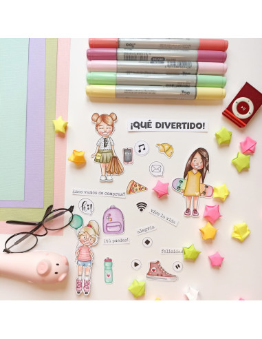 Sello+troquel Cosas de chicas, Back to basics...