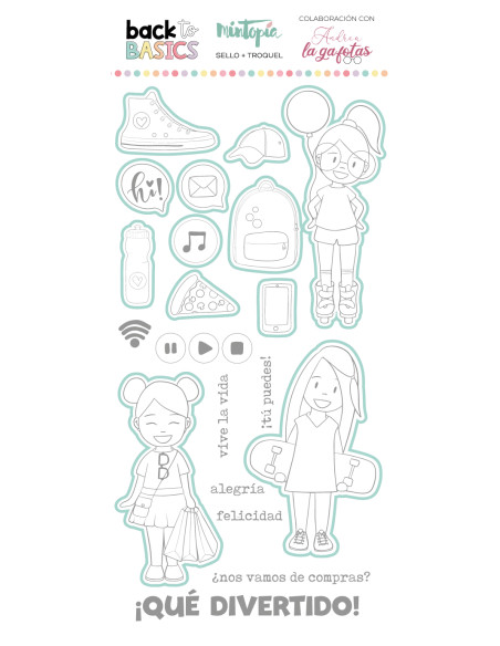 Sello+troquel Cosas de chicas, Back to basics by Andrea la gafotas de Mintopía