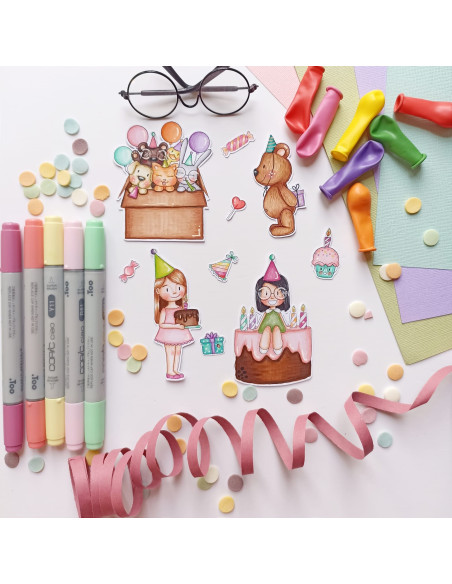 Sello+troquel Cumpleaños, Back to basics by Andrea la gafotas de Mintopía