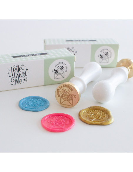 Sello de lacre Reserva la fecha, Lettering and Me de Mintopía