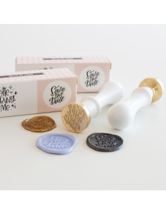 Sello de lacre Save the date, Lettering and Me de Mintopía