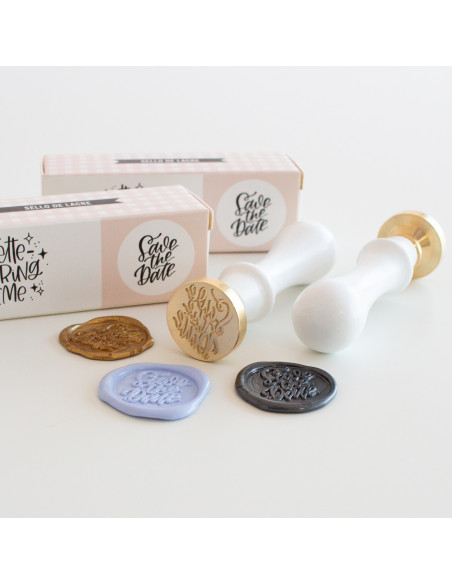 Sello de lacre Save the date, Lettering and Me de Mintopía