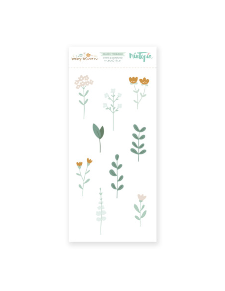 Sello+Troquel Flores y ramas, Baby Bloom de Mintopía