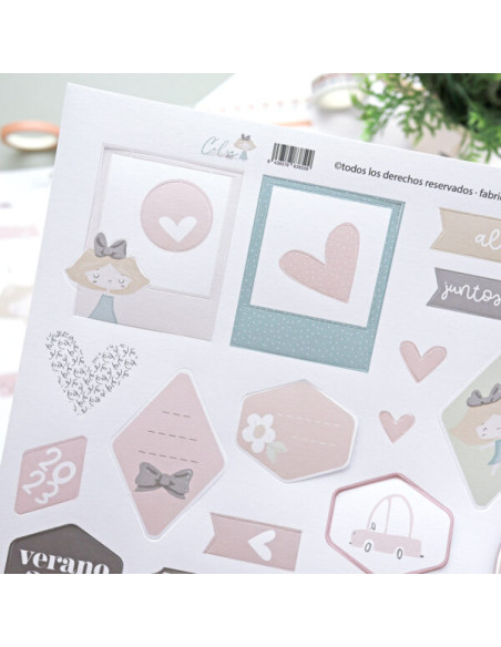 Hoja de troquelados Etiquetas, CeliAlice de Alúa Cid